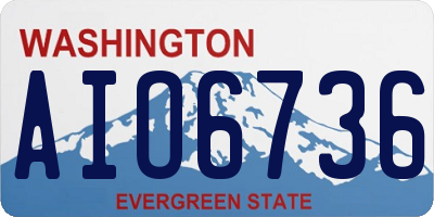 WA license plate AIO6736