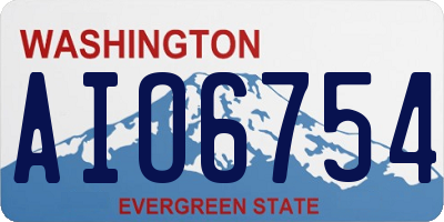 WA license plate AIO6754