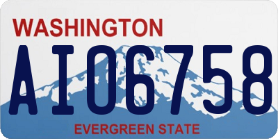 WA license plate AIO6758