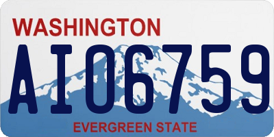 WA license plate AIO6759