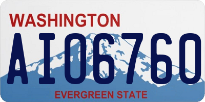 WA license plate AIO6760