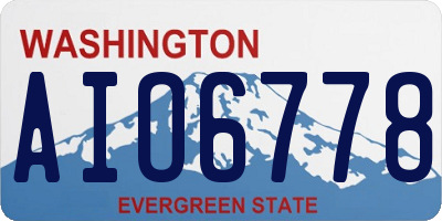 WA license plate AIO6778