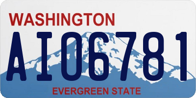 WA license plate AIO6781