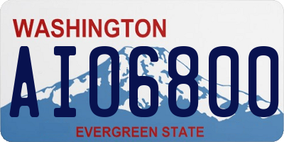 WA license plate AIO6800