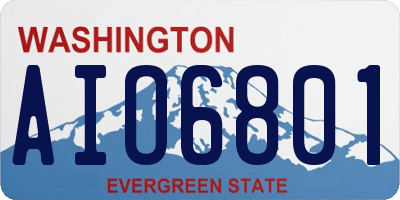 WA license plate AIO6801