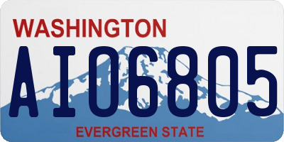WA license plate AIO6805