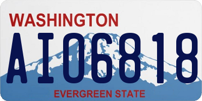 WA license plate AIO6818