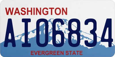 WA license plate AIO6834