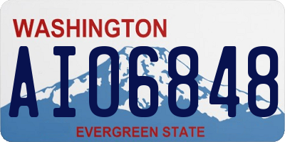 WA license plate AIO6848