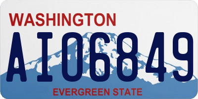 WA license plate AIO6849