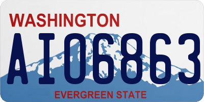 WA license plate AIO6863