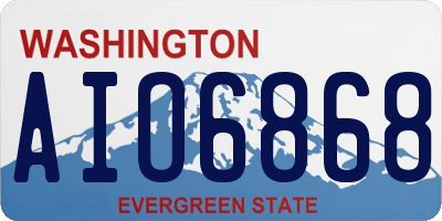 WA license plate AIO6868