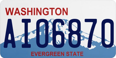 WA license plate AIO6870