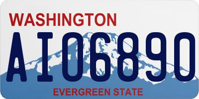WA license plate AIO6890