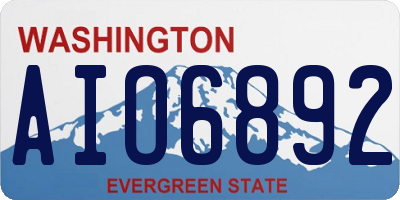 WA license plate AIO6892
