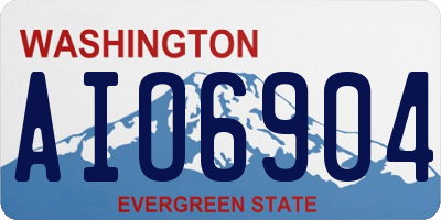 WA license plate AIO6904