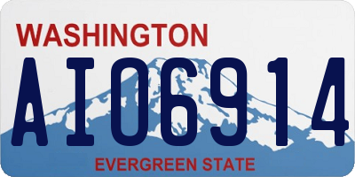 WA license plate AIO6914