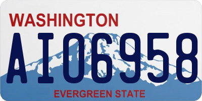 WA license plate AIO6958