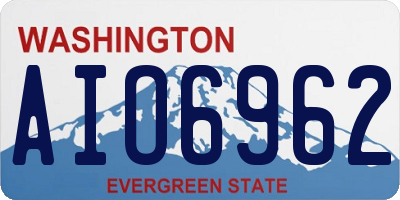 WA license plate AIO6962