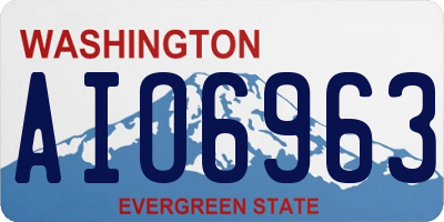 WA license plate AIO6963