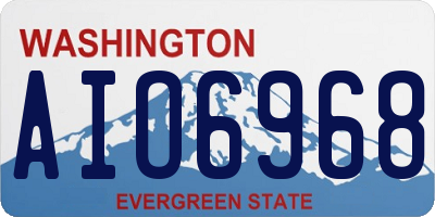 WA license plate AIO6968