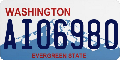 WA license plate AIO6980