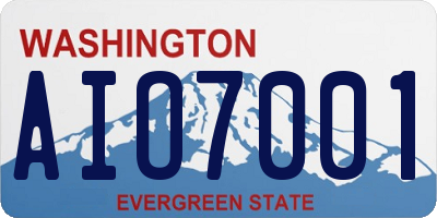WA license plate AIO7001