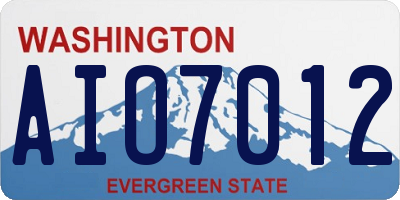 WA license plate AIO7012
