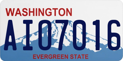 WA license plate AIO7016