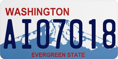 WA license plate AIO7018