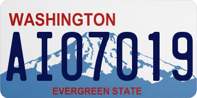 WA license plate AIO7019