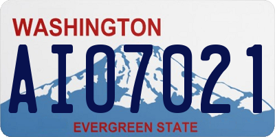 WA license plate AIO7021