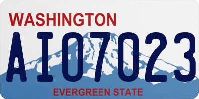 WA license plate AIO7023