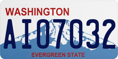 WA license plate AIO7032