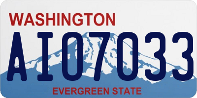 WA license plate AIO7033