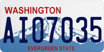 WA license plate AIO7035