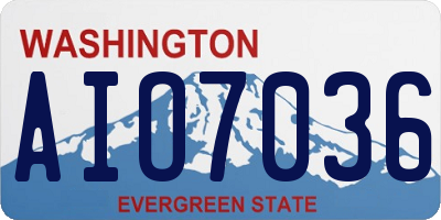 WA license plate AIO7036