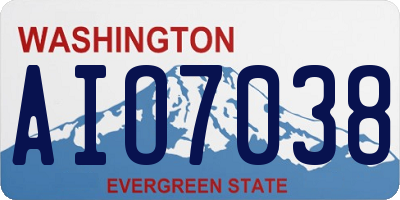 WA license plate AIO7038