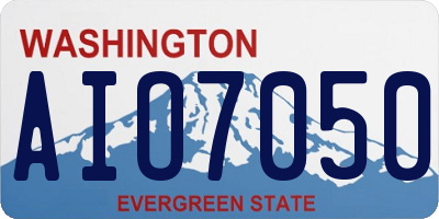 WA license plate AIO7050