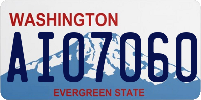 WA license plate AIO7060