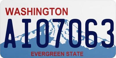 WA license plate AIO7063