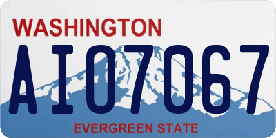 WA license plate AIO7067