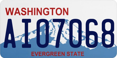 WA license plate AIO7068