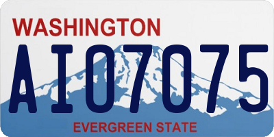 WA license plate AIO7075