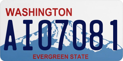 WA license plate AIO7081