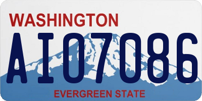 WA license plate AIO7086