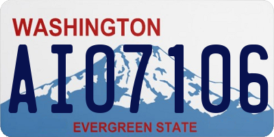 WA license plate AIO7106