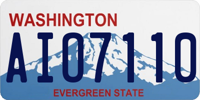 WA license plate AIO7110