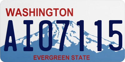 WA license plate AIO7115