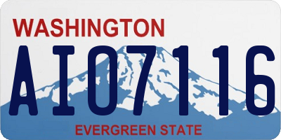 WA license plate AIO7116